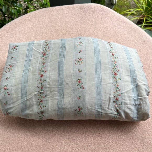 Ralph Lauren Bedding Ralph Lauren Julianne Blue Stripe Floral French Country Queen Fitted